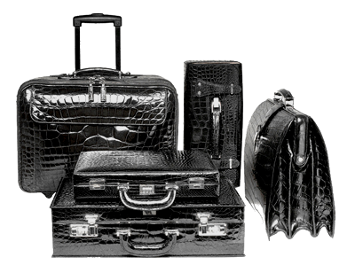 Travel Set black shiny croco